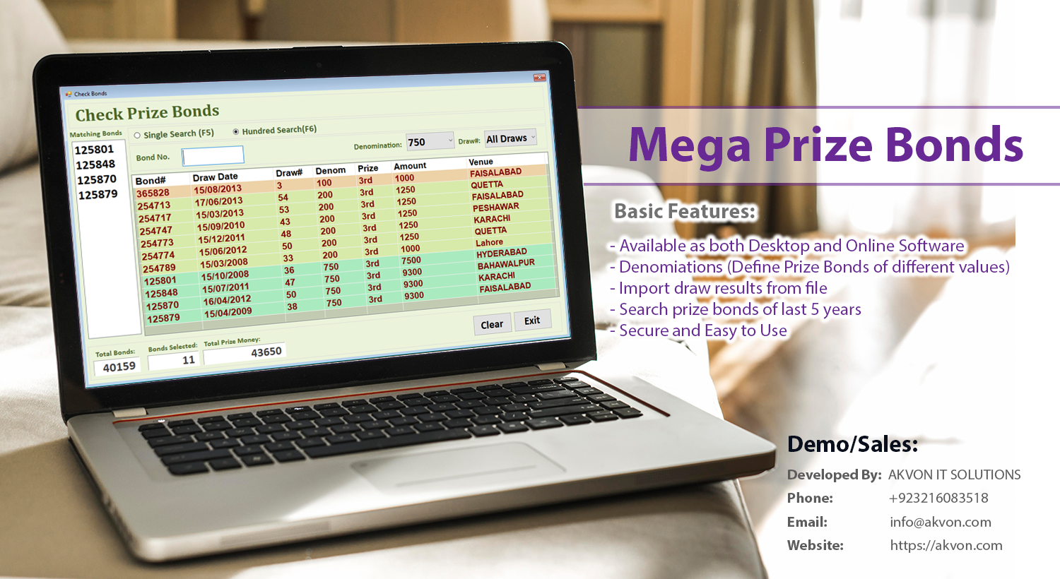 Prize Bonds Software in Pakistan